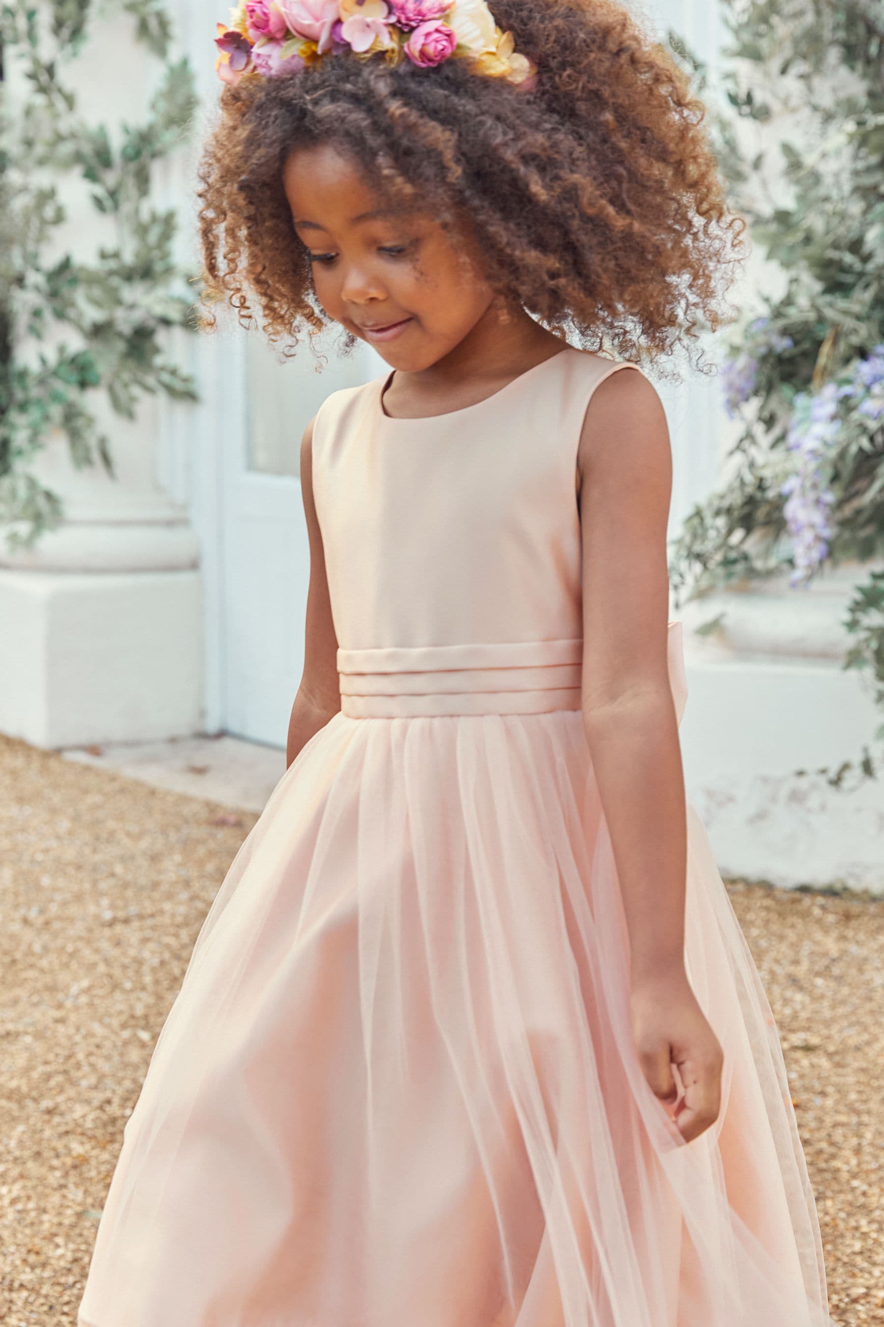 Pink Flower Girl Bow Dress 3mths 16yrs