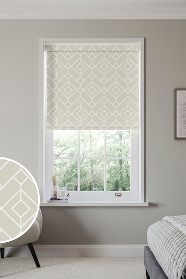 Natural Lattice Geo Made to Measure Roller Blind