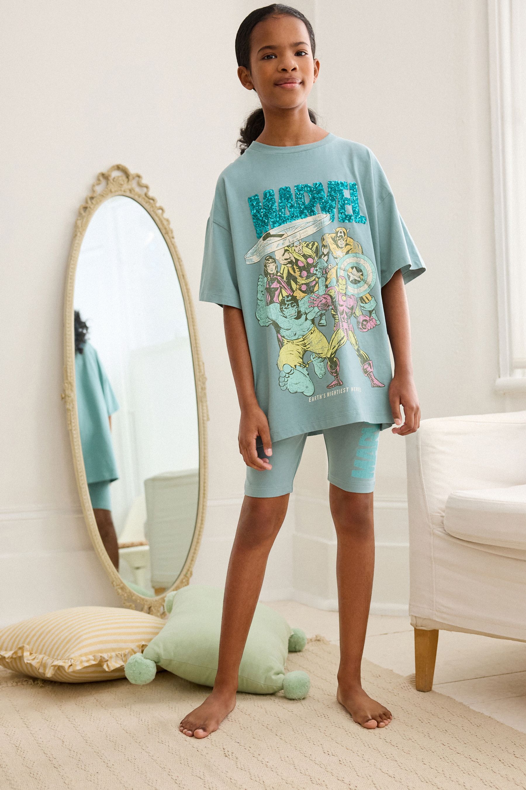 Buy Blue 100 Cotton Marvel License Short Pyjamas 3 12yrs from the Next UK online shop