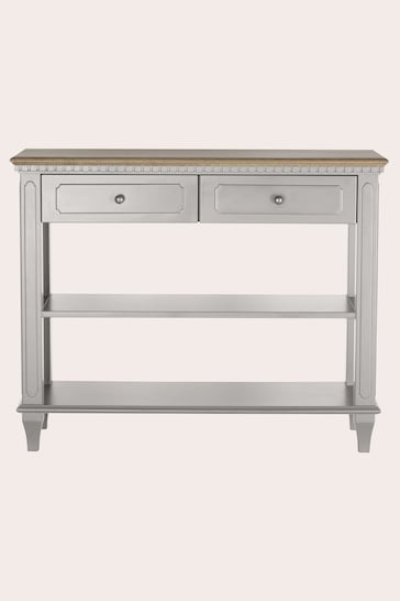 Laura Ashley Pale French Grey Hanover 2 Drawer Console Table