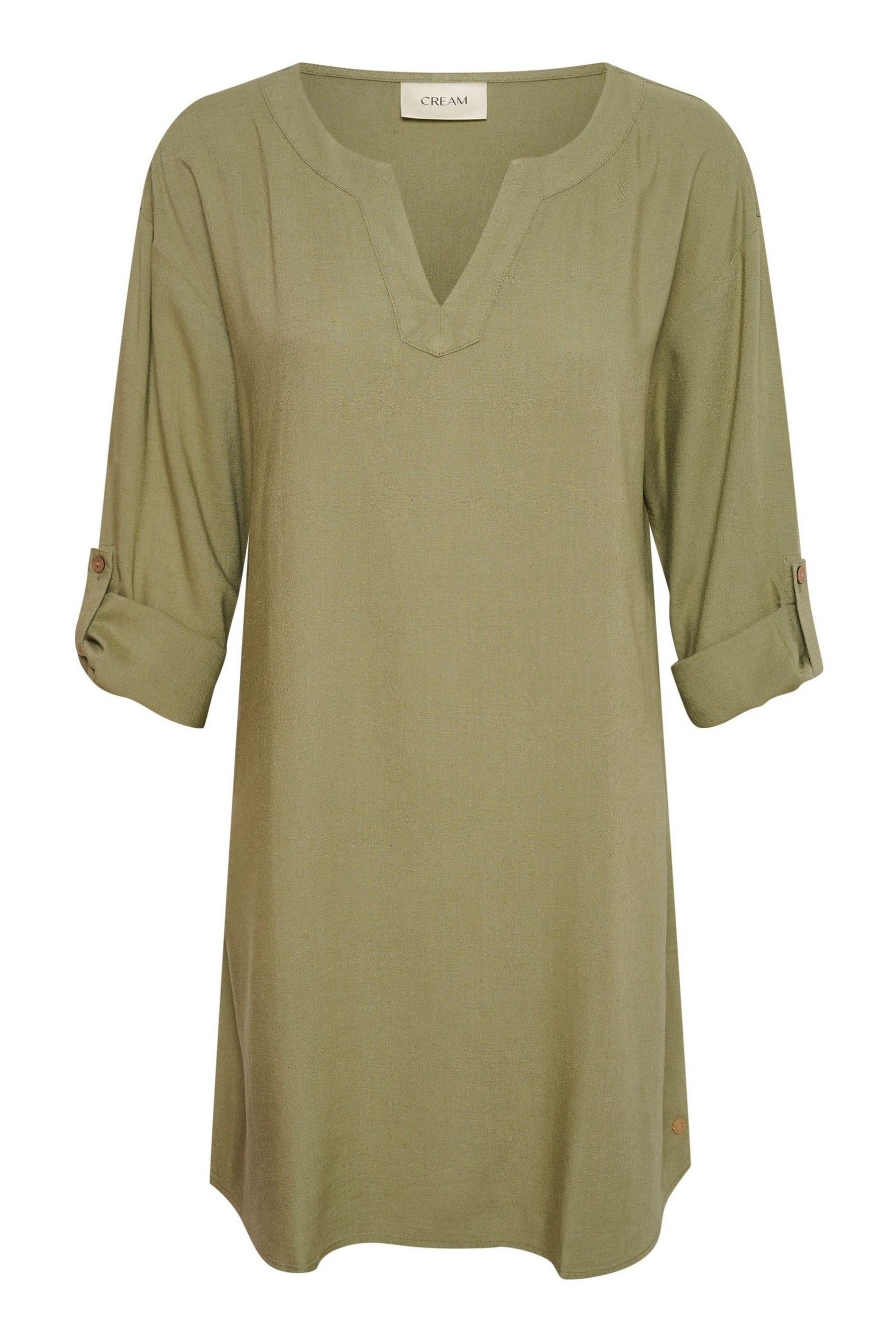 Buy Cream Venta V Neck Mid Thigh Length Tunic with Linen from the Next UK online shop