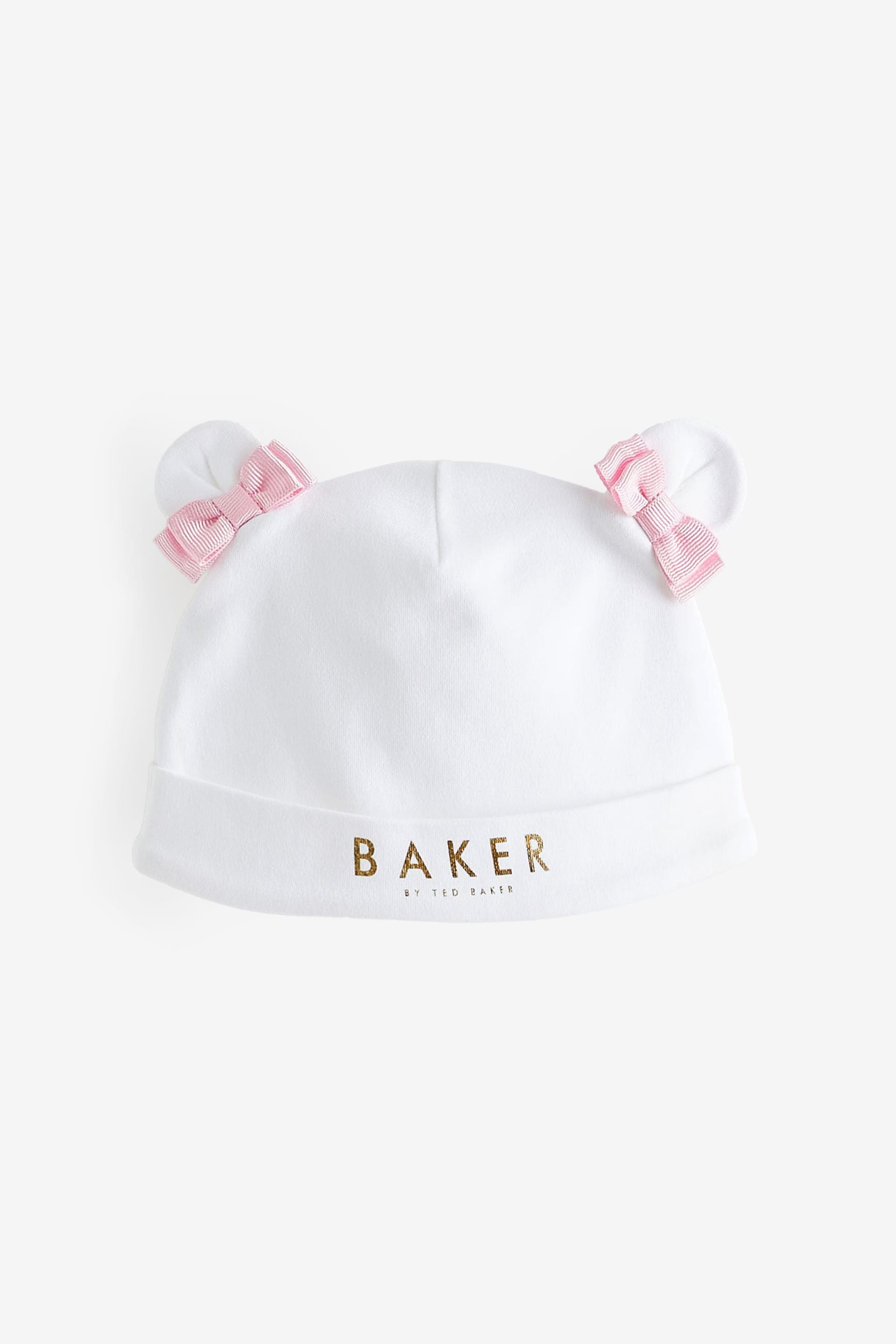 Baker by Ted Baker Mirror Floral White Sleepsuit And Hat Set - Image 3 of 6