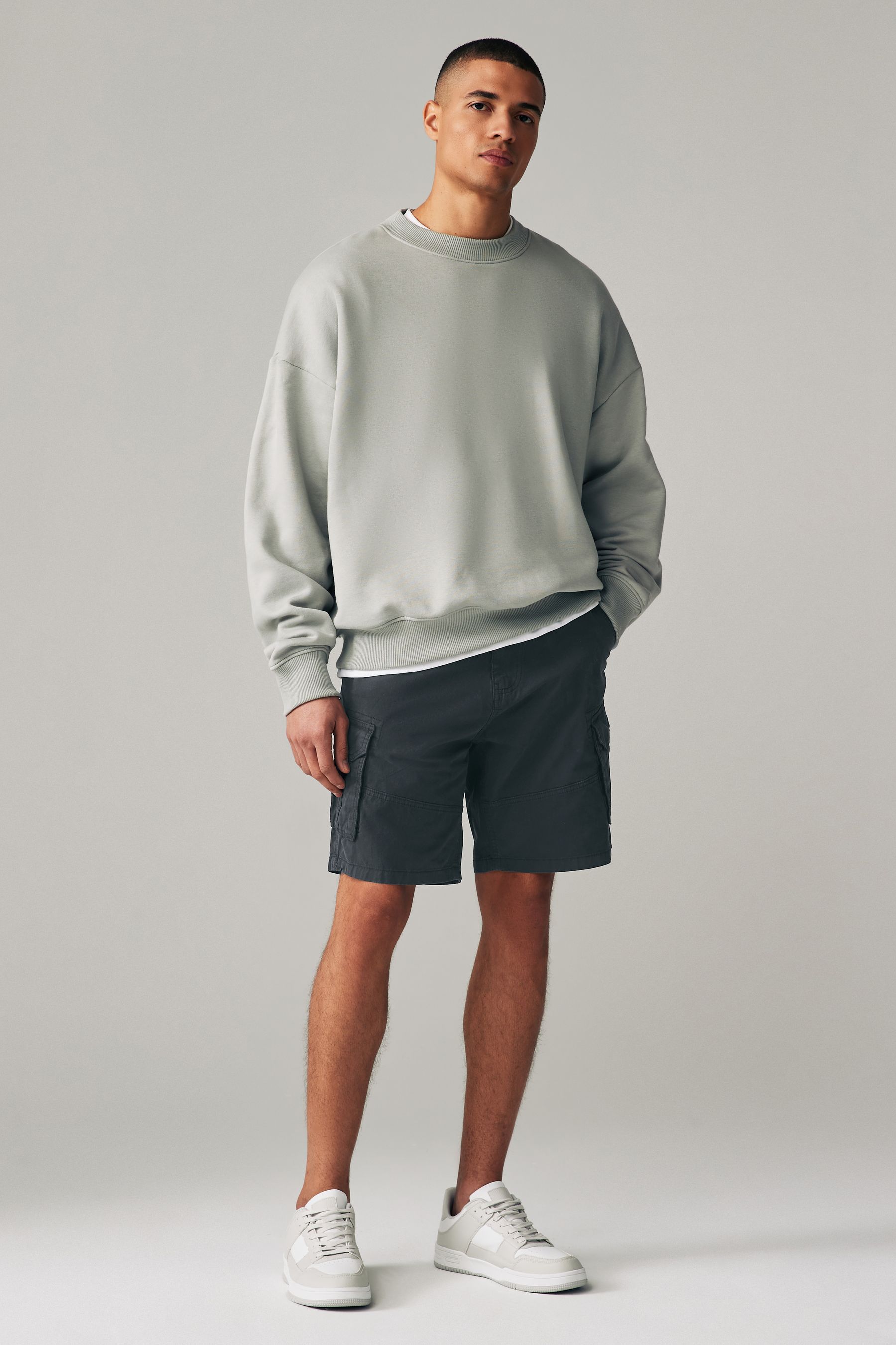 Buy Navy Grey 100 Cotton Cargo Shorts 2 Pack from the Next UK online shop