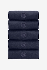 Navy Blue Logo 5 Pack Embroided Lasting Fresh Socks - Image 1 of 4