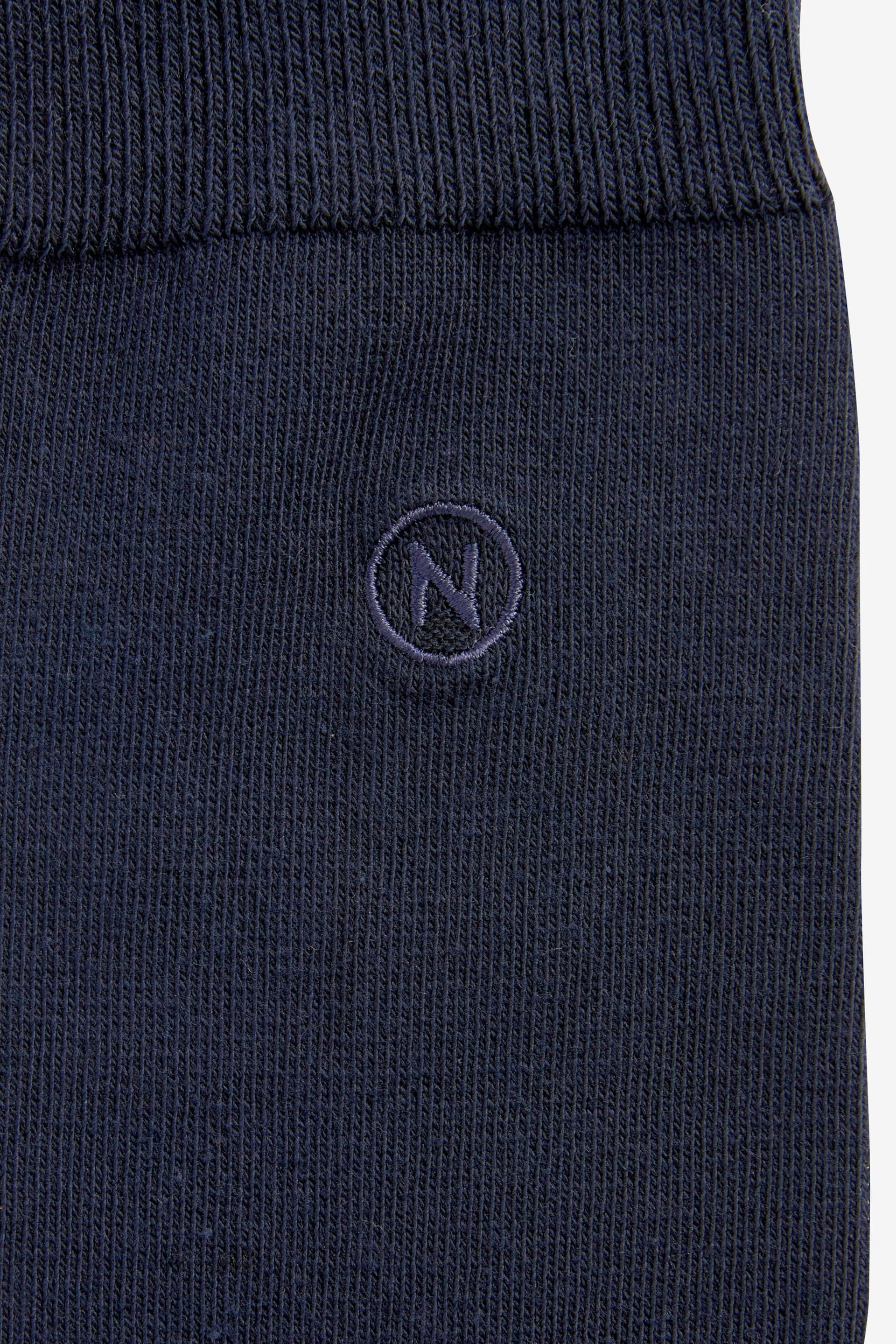Navy Blue Logo 5 Pack Embroided Lasting Fresh Socks - Image 4 of 4