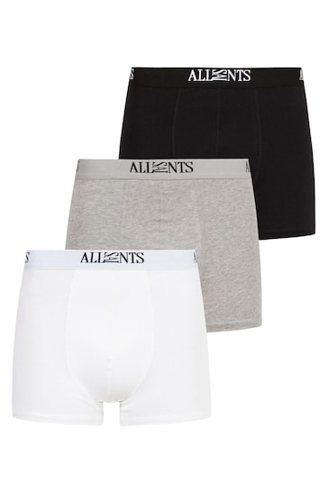 AllSaints Black/White Wren Boxers 3 Pack