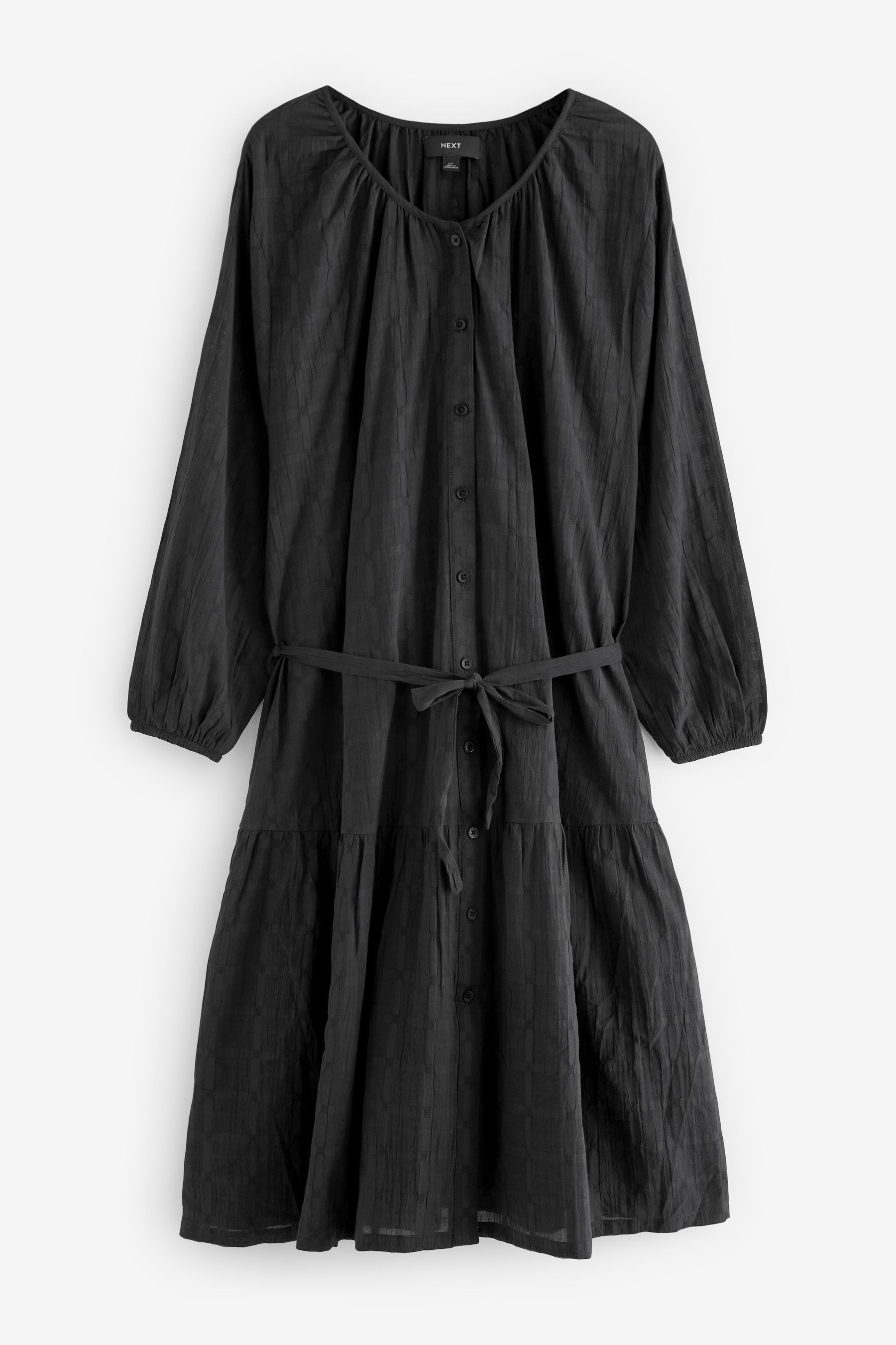 Buy Black Textured 100 Cotton Beach Shirt Dress from Next Luxembourg