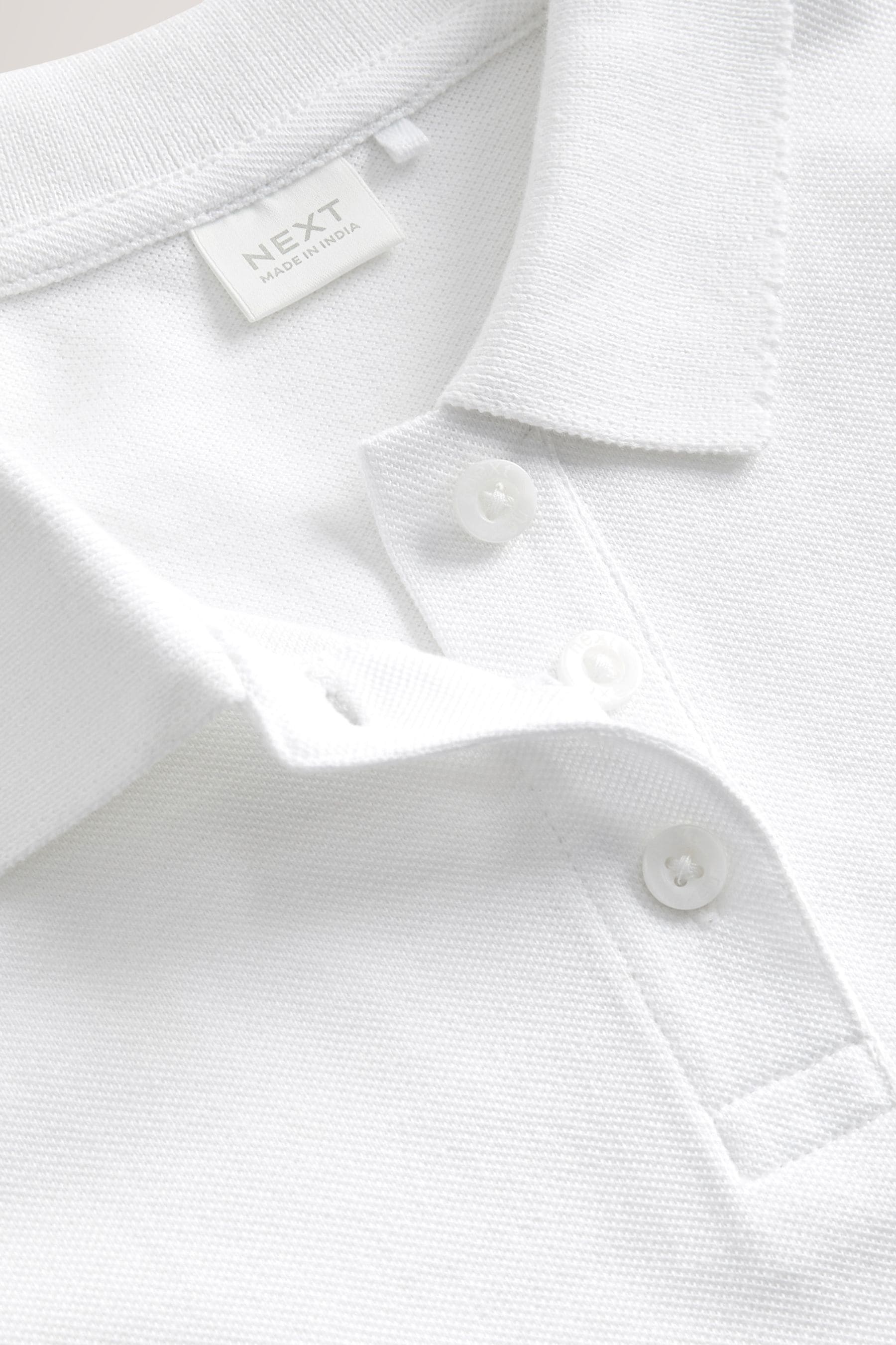 Buy White Slim Fit 100 Cotton Short Sleeve Polo Shirts 5 Pack 3 16yrs from the Next UK online shop