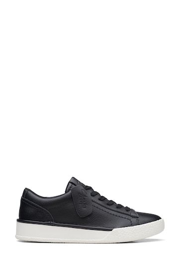 Clarks Black Leather Craft Cup Walk Trainers