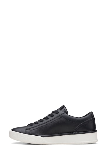 Clarks Black Leather Craft Cup Walk Trainers