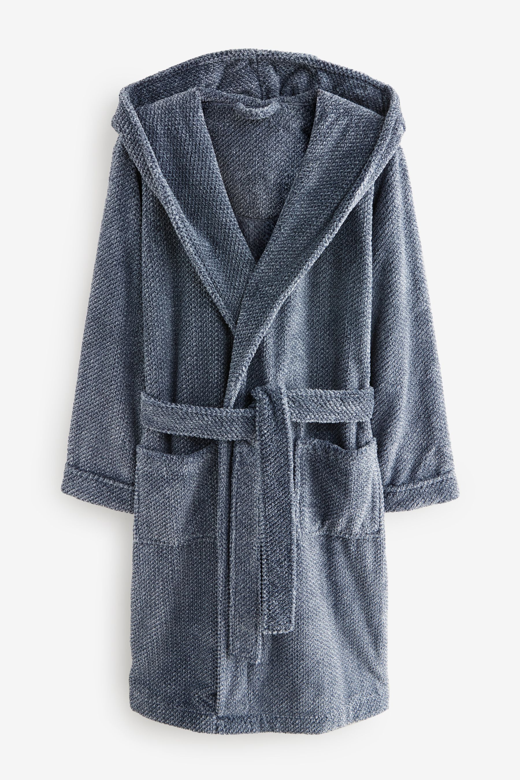 Buy Blue Supersoft Hooded Dressing Gown from the Next UK online shop