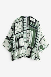 Green Tile Print Short Kimono Cover-Up - Image 5 of 6