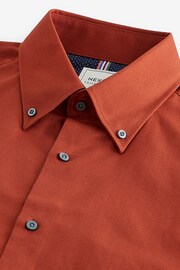 Terracotta Brown Slim Fit Easy Iron Button Down Oxford Shirt - Image 8 of 8
