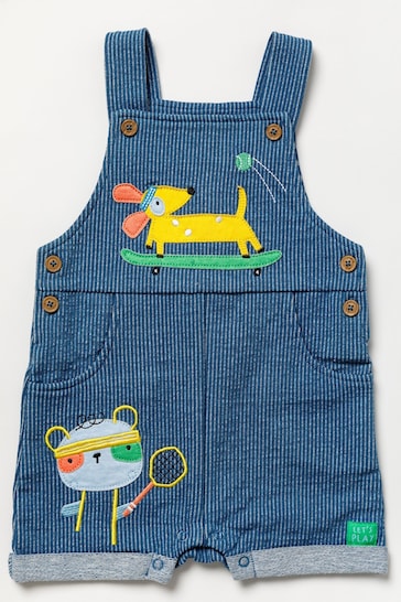 L&J Blue Dungaree, T-Shirt and Sunglasses Outfit Set