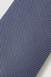 Reiss Airforce Blue Ceremony Textured Silk Blend Tie - Image 4 of 5