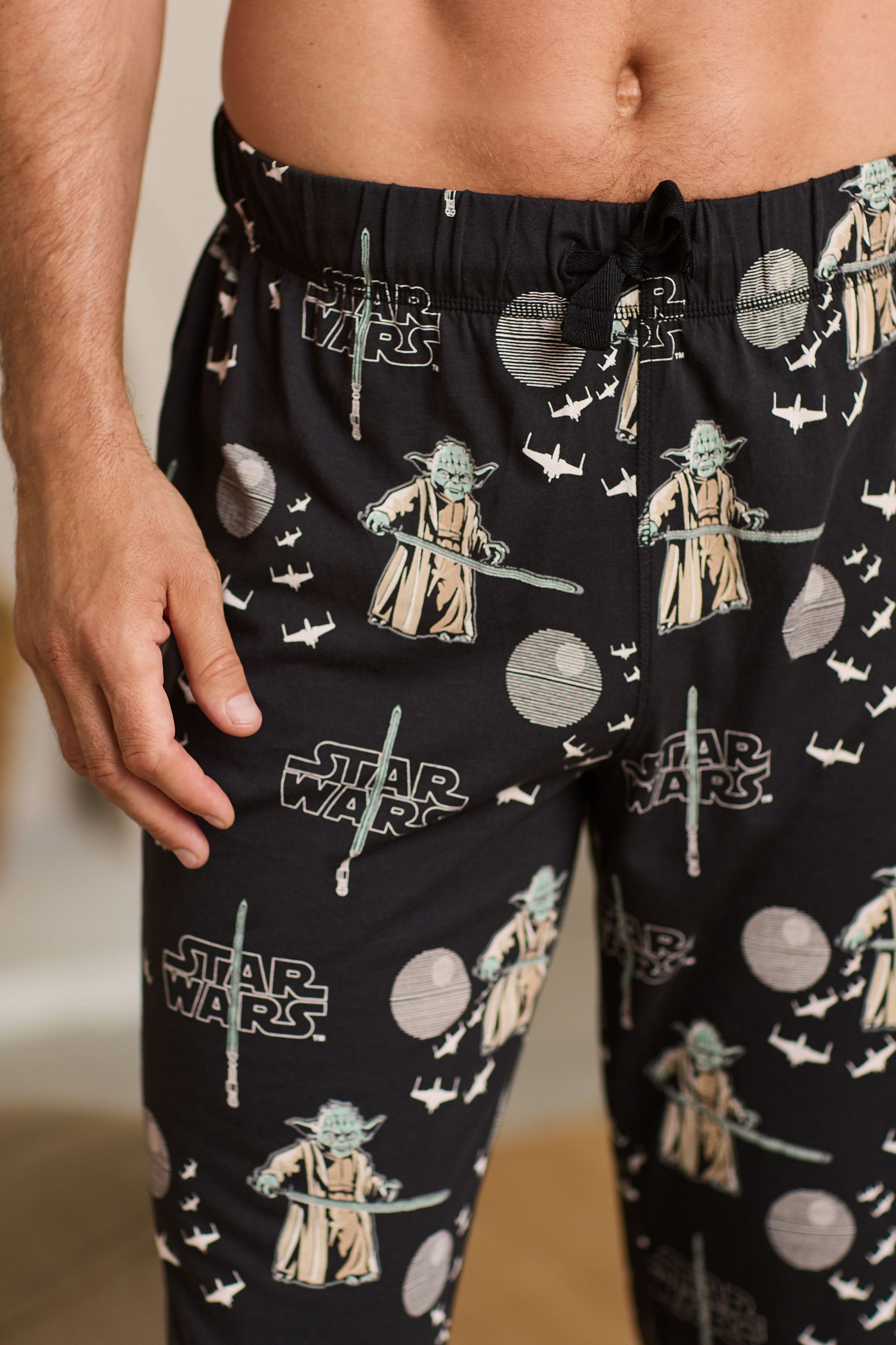 Buy Black Yoda Star Wars Christmas License Pyjama Bottoms from Next United Arab Emirates