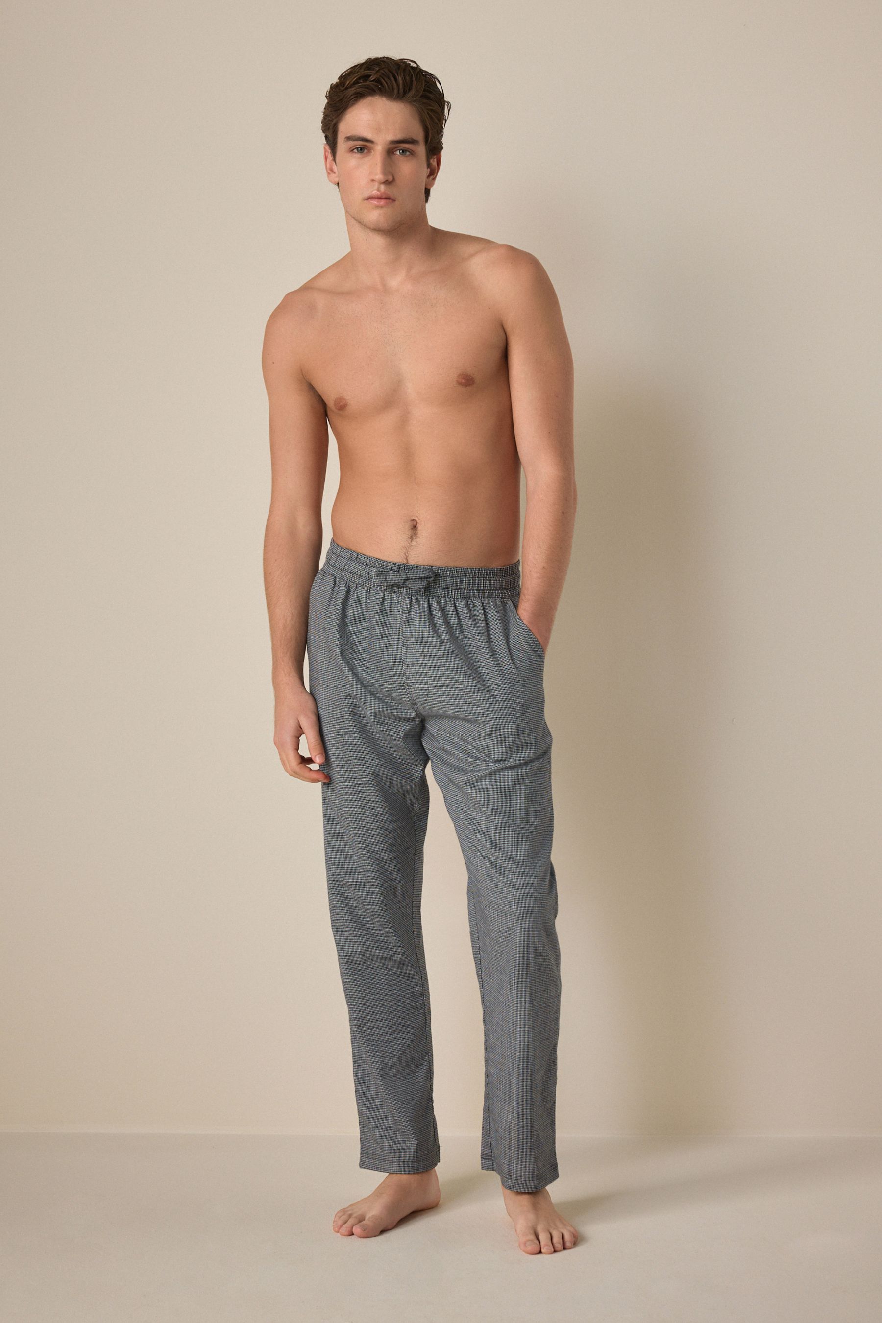 Buy Grey Check Signature Premium Pyjama Bottoms with Wool from the Next UK online shop