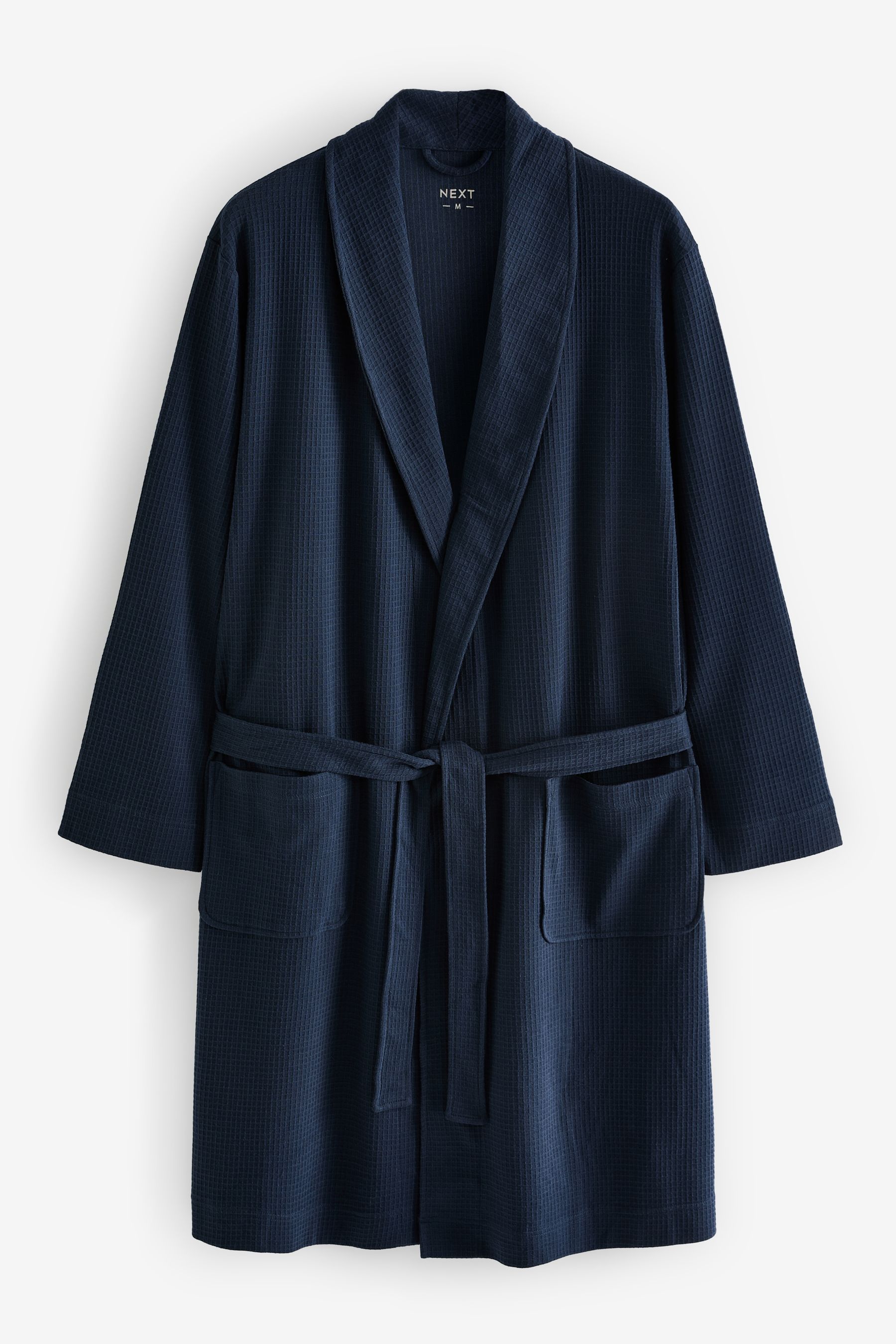 Buy Navy Blue Lightweight Waffle Dressing Gown from Next Luxembourg