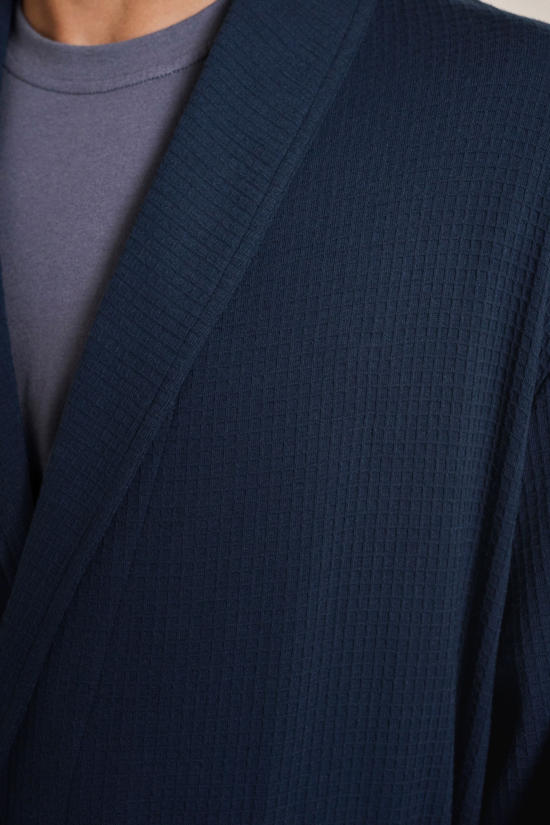 Mens navy waffle dressing gown shop