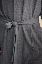 Charcoal Lightweight Waffle Dressing Gown - Image 6 of 6