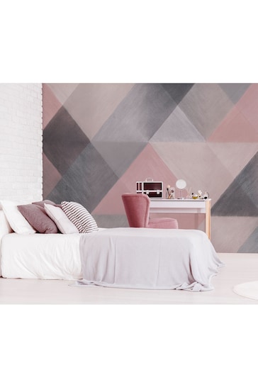 Eighty Two Blush Pink Exclusive To Next Chalky Geo Wall Mural