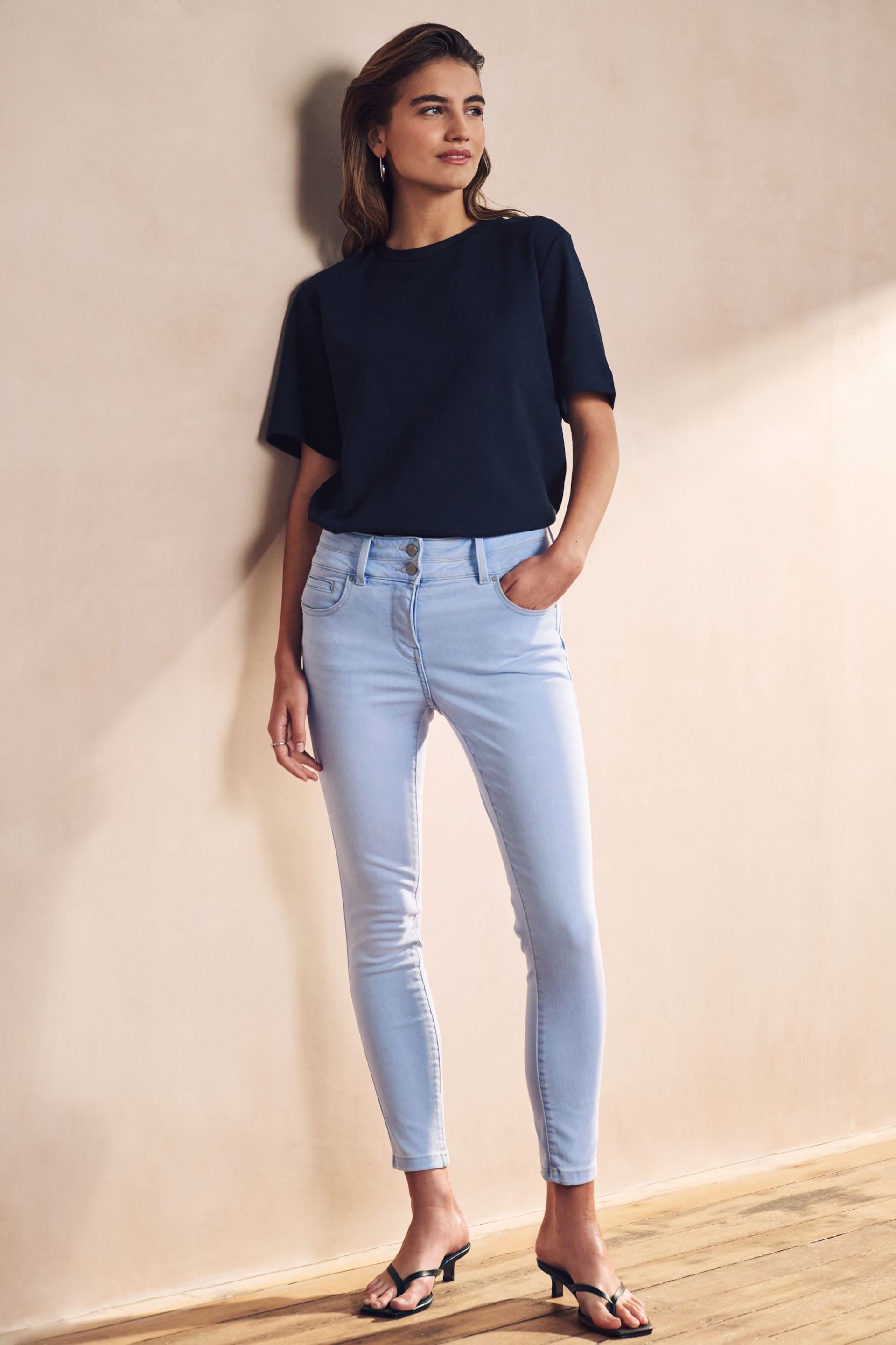 Bleach Blue Lift Slim And Shape Skinny Jeans - Image 1 of 8