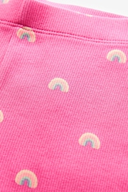 Bright Pink Rainbow Rib Jersey Leggings (3mths-7yrs) - Image 3 of 3
