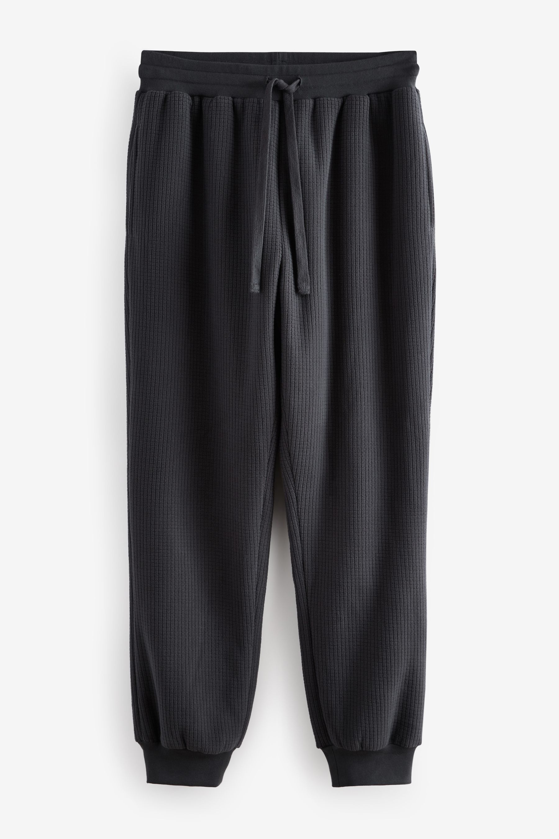 Buy Slate Grey Fleece Borg Lined Textured Joggers from Next Ireland