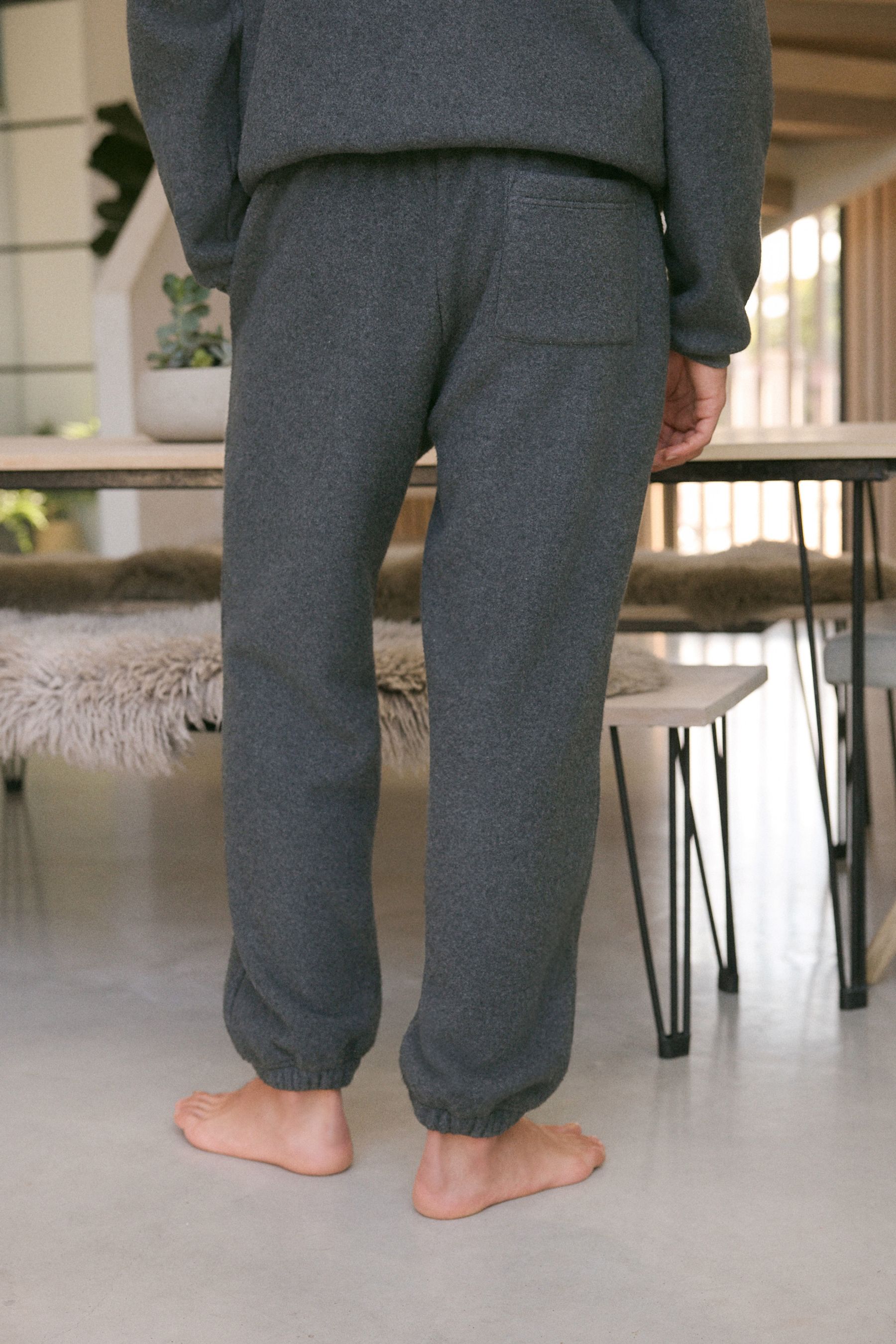 Buy Slate Grey Fleece Borg Lined Brushed Joggers from Next Ireland