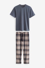 Grey/Stone Check Motionflex Cosy Pyjamas Set - Image 7 of 10