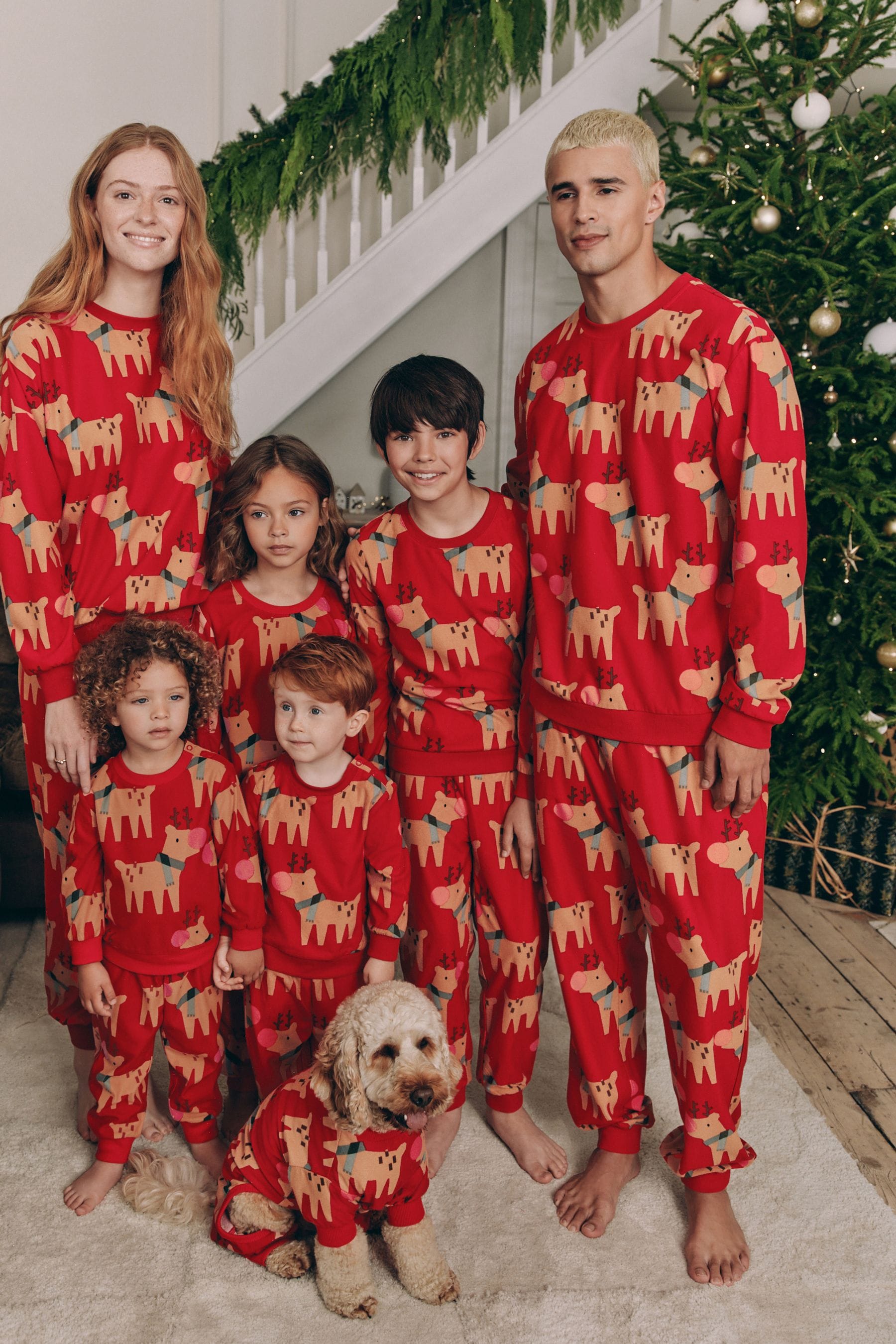 Buy Red Matching Family Mens Christmas Reindeer Pyjamas from the Next UK online shop