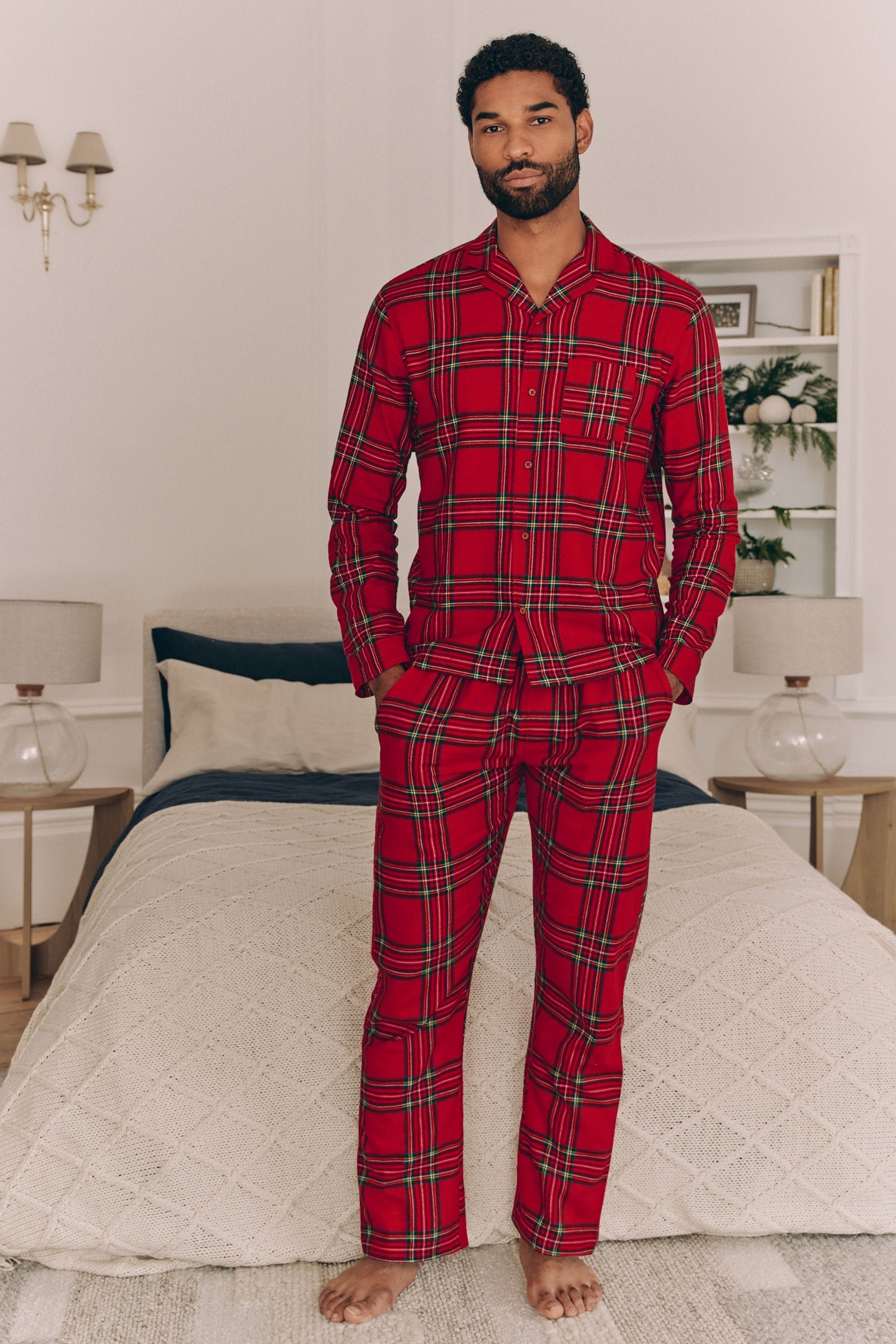 Mens pyjamas flannel deals