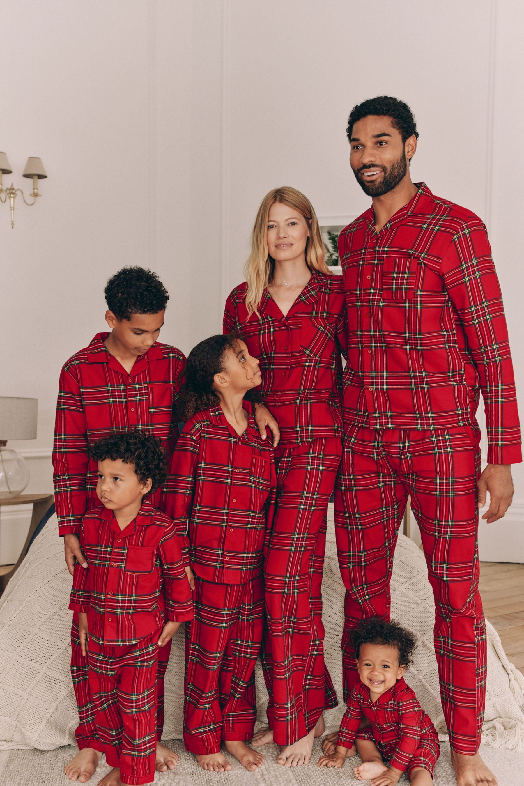 Buy Red Check Matching Family Mens Christmas Flannel Pyjamas from Next USA
