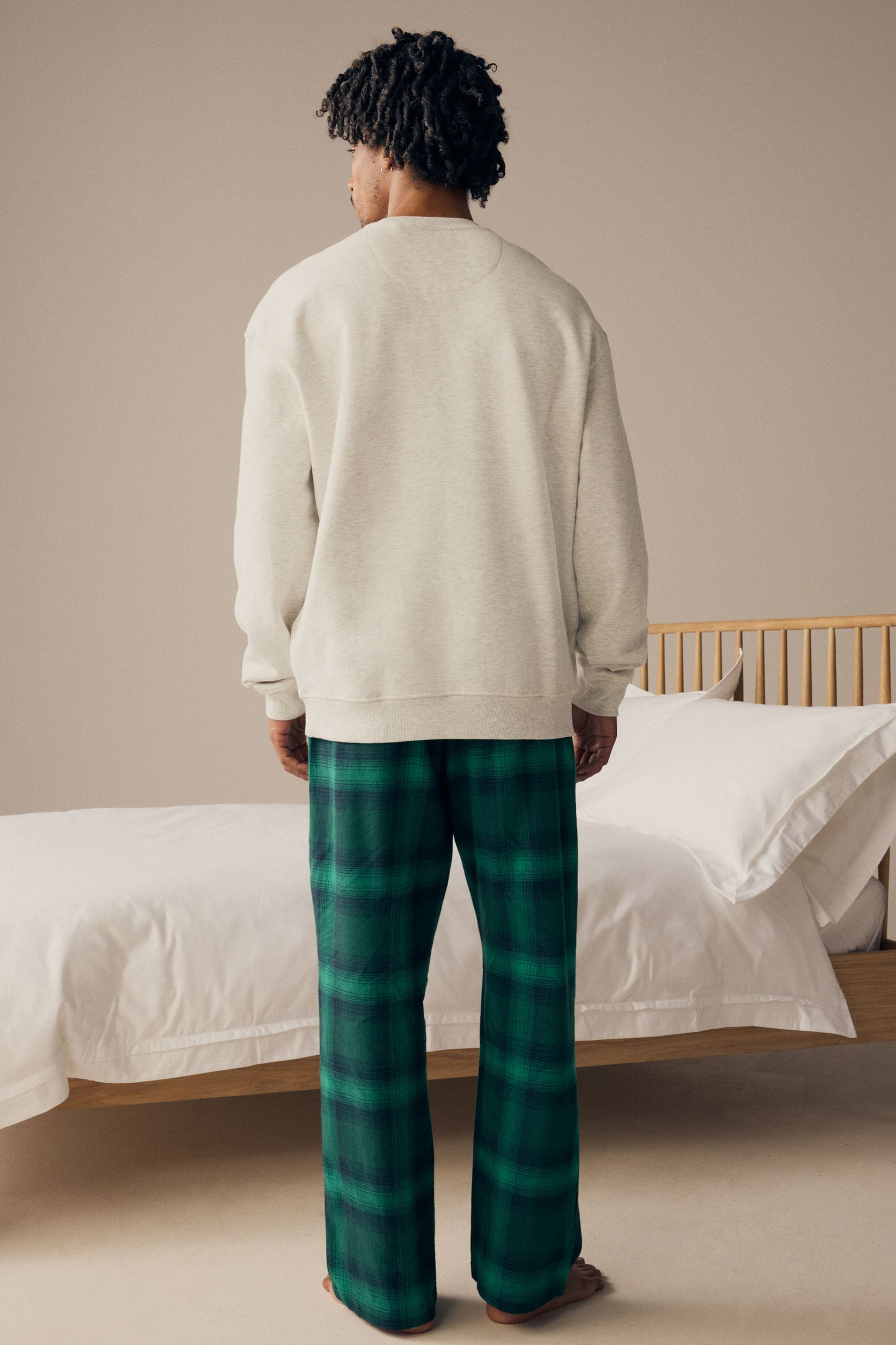 Buy Grey Green Mens Matching Family Christmas Happy Holidays 100 Cotton Pyjamas from Next USA