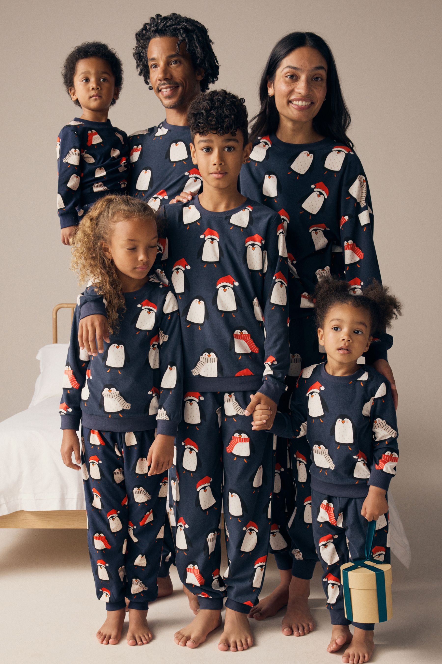 Buy Navy Blue Matching Family Mens Christmas Penguin Pyjamas from Next USA
