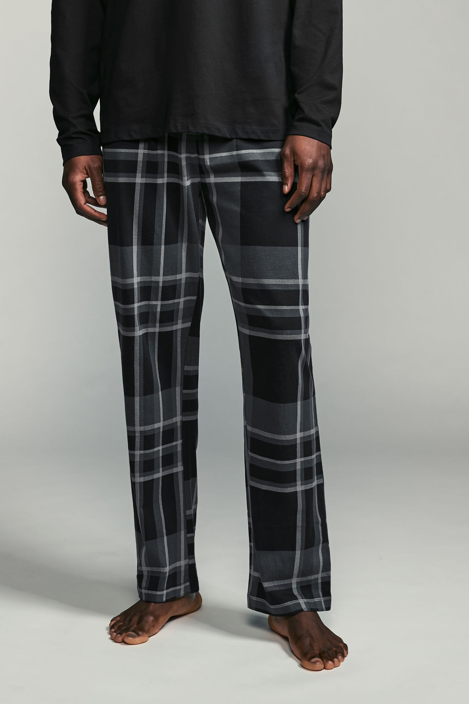 Buy Black Grey Check Long Sleeve Pyjamas Set from the Next UK online shop