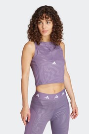 adidas Purple Techfit Printed Crop Vest - Image 1 of 7