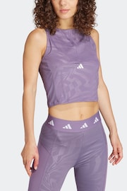 adidas Purple Techfit Printed Crop Vest - Image 4 of 7