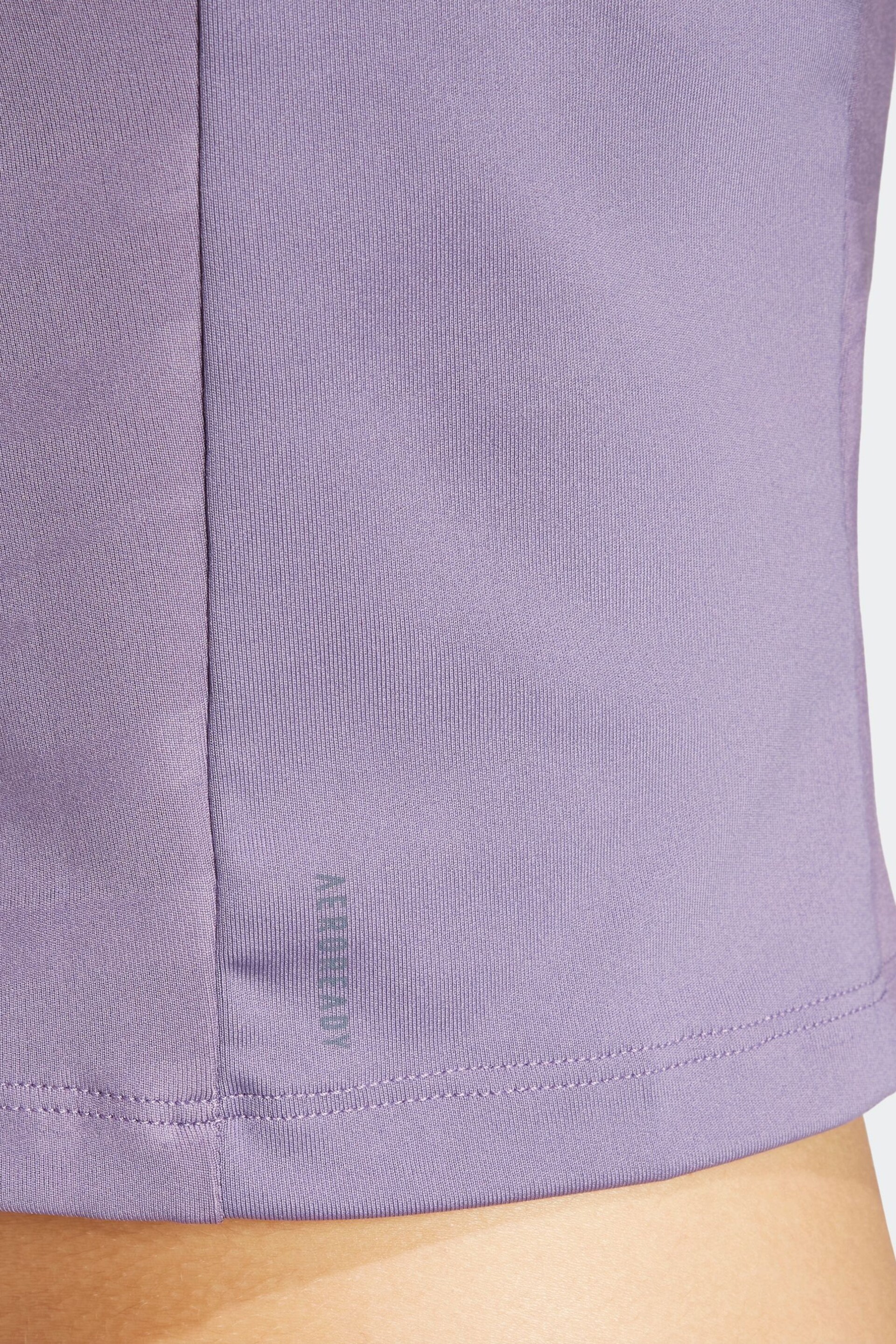 adidas Purple Techfit Printed Crop Vest - Image 6 of 7