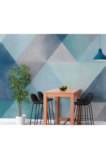 Eighty Two Blue Exclusive To Next Chalky Geo Wall Mural