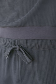 Slate Grey Soft Waffle Long Sleeve Pyjamas Set - Image 5 of 11