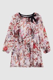 Reiss Multi Yara Senior Floral Frill Bow Dress - Image 2 of 6