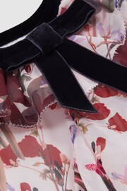 Reiss Multi Yara Senior Floral Frill Bow Dress - Image 6 of 6