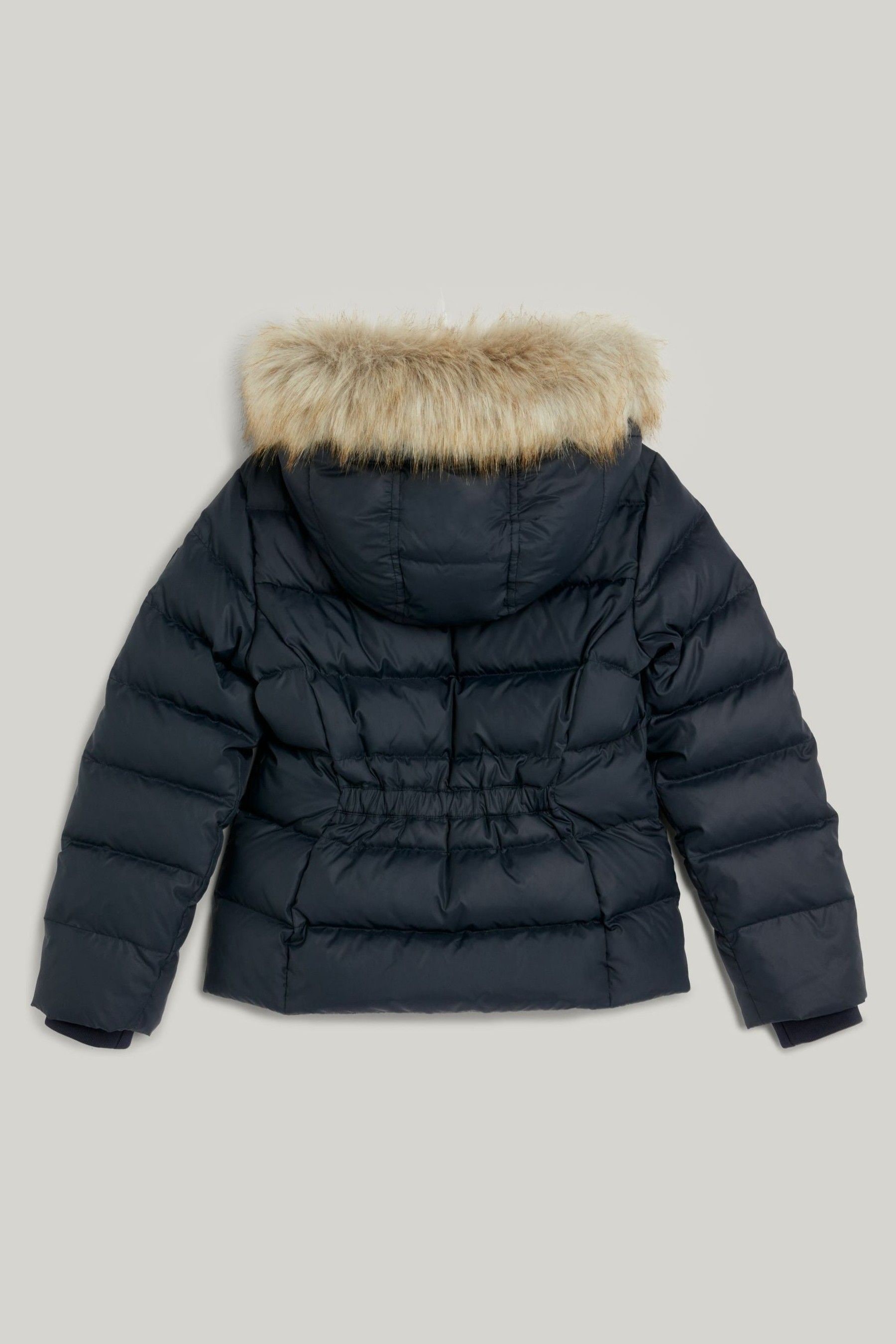 Tommy Hilfiger Blue Girls Essential Down Faux Fur Hood Jacket