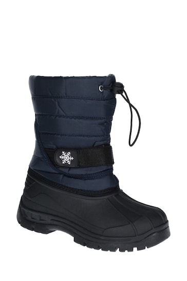 Cotswold Blue Icicle Toggle Lace Snow Boots