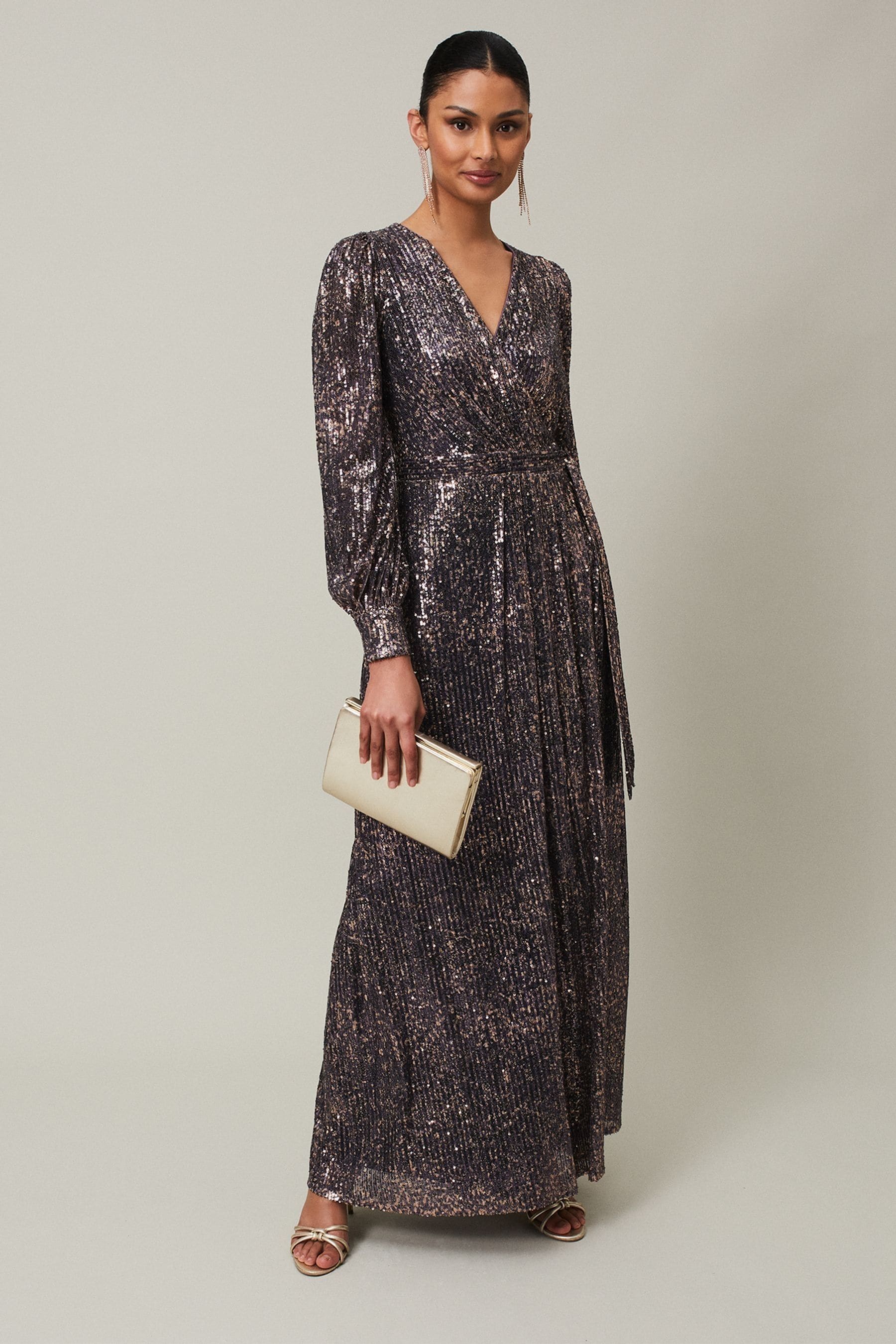 Buy Phase Eight Silver Amily Sequin Maxi Dress from the Next UK