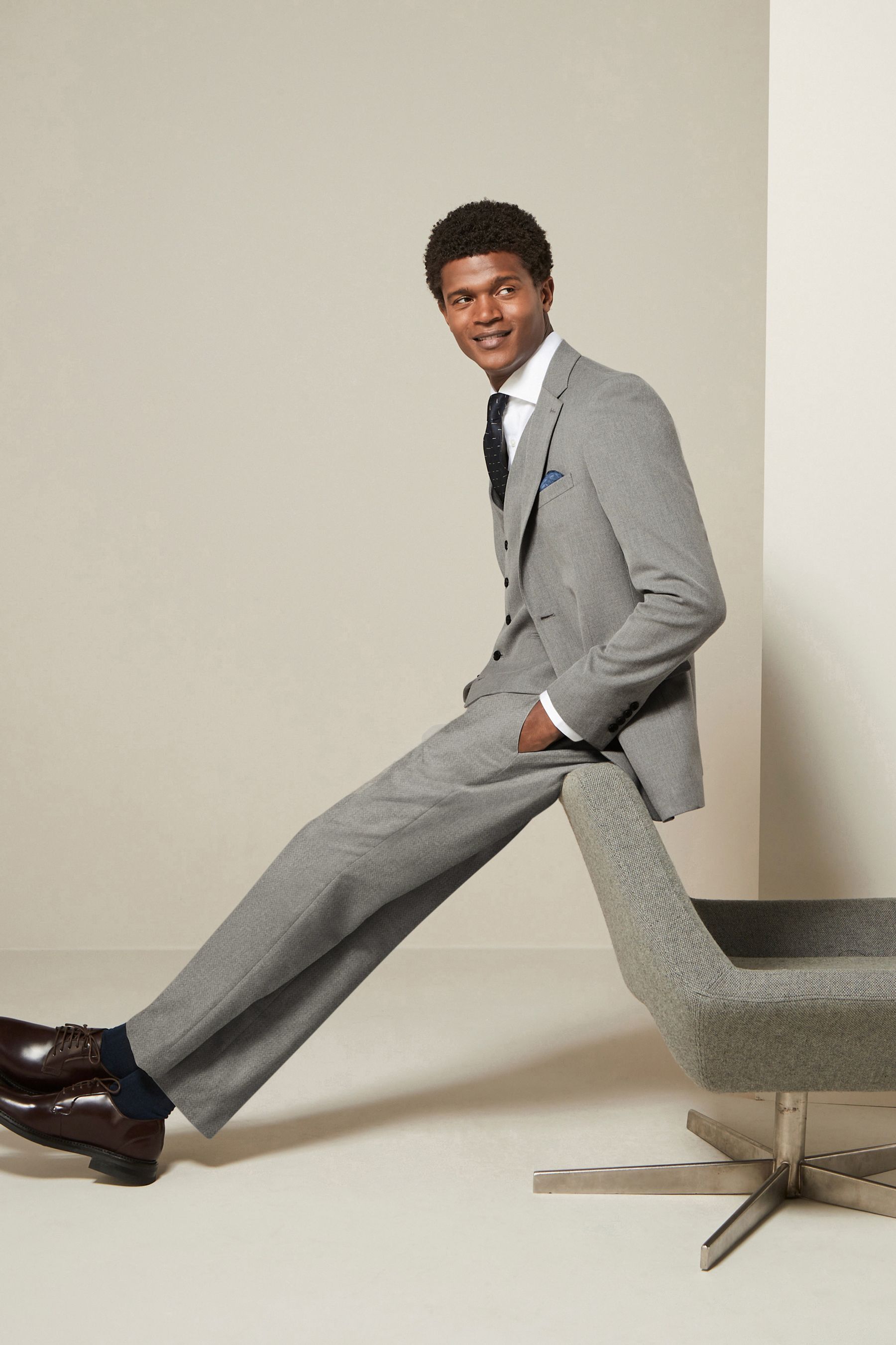 Buy Grey Slim Fit Textured Suit Jacket from the Next UK online shop