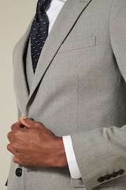 Grey Slim Fit Textured Suit: Jacket - Image 5 of 5