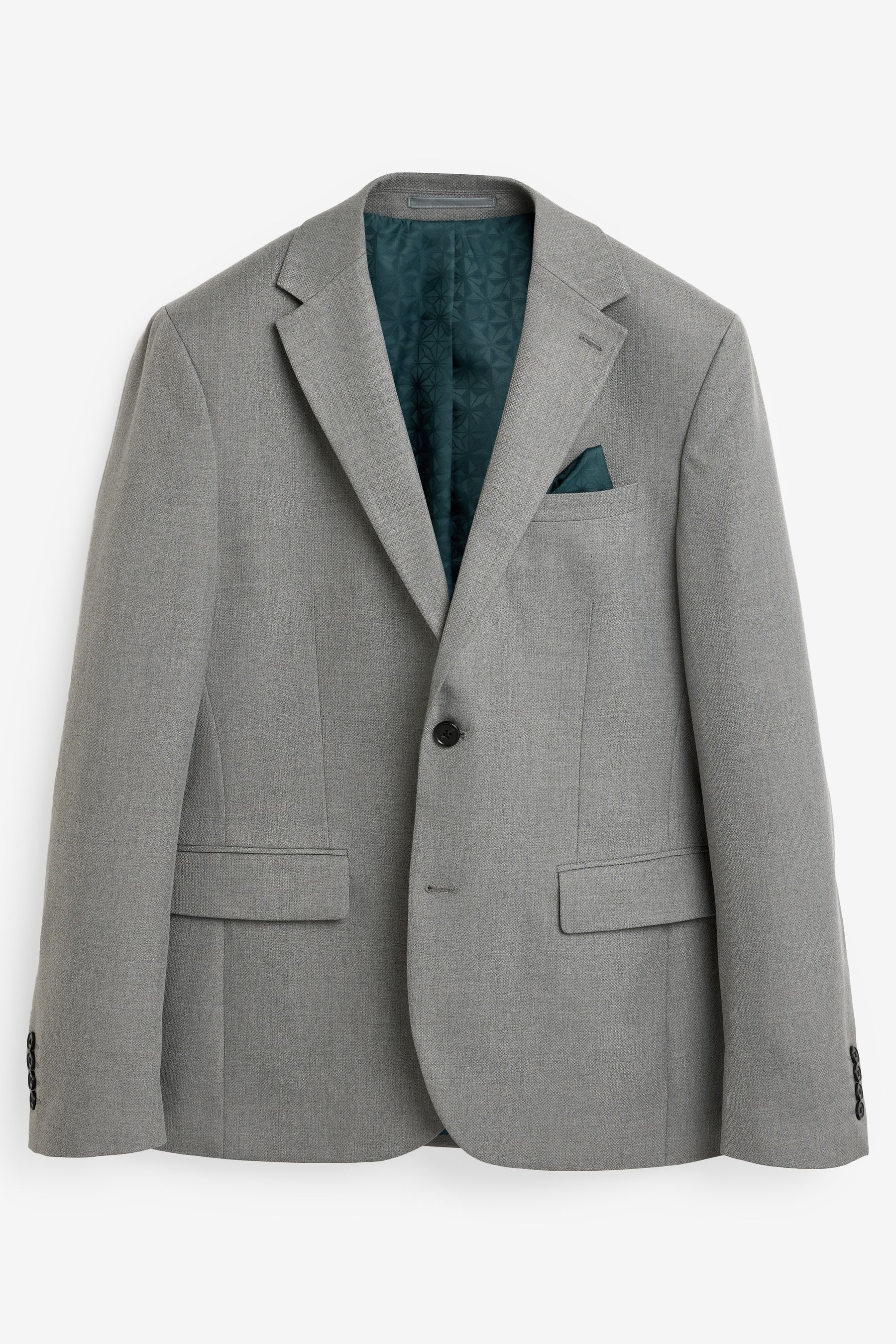 Buy Grey Slim Fit Textured Suit Jacket from the Next UK online shop