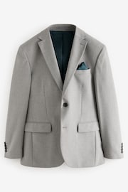 Grey Regular Fit Textured Suit Jacket - Image 7 of 11